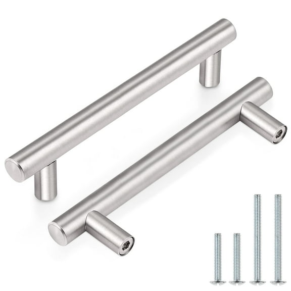 Probrico 10 Pack Euro Style T Bar Cabinet Pulls Stainless Steel Kitchen Handles