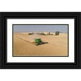 thumbnail image 1 of Probst, Greg 18x12 Black Ornate Wood Framed with Double Matting Museum Art Print Titled - Aerial view of a John Deere combine cutting wheat on a sunny afternoon-Spokane County, 1 of 4