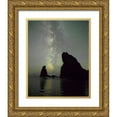 thumbnail image 1 of Probst, Greg 20x24 Gold Ornate Wood Framed with Double Matting Museum Art Print Titled - The Milky Way rising behind sea stacks on Ruby Beach-Olympic National Park-Washington State, 1 of 4