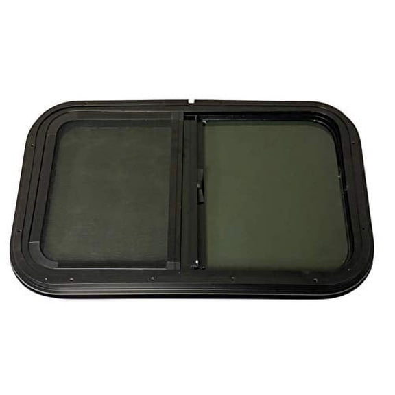 Procamp 24" Width x 15" Height RV Window, Tiny House Horizontal Slider W/Screen & Interior Camper Window Clamp Ring for 1-1/2" Wall Thickness Included, Teardrop Replacement Trailer Window