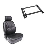 Procar 90 Series 1300 Passenger Side Bucket Seat, Black Vinyl Material, Lever-Style Seatback Recline Mechanism, Includes Seat Mount Kit for Easy Installation