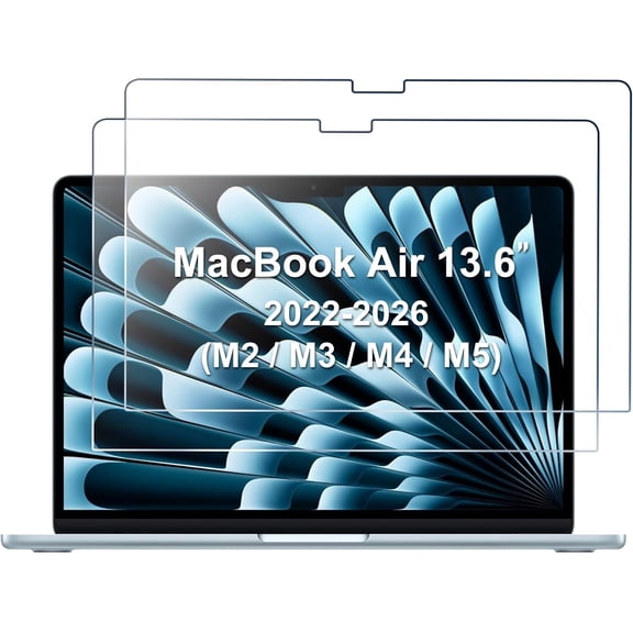 ProCase 2-Pack Anti-Scratch Tempered Glass Screen Protector for MacBook Air 13.6"/ Air 13" 2026-2022