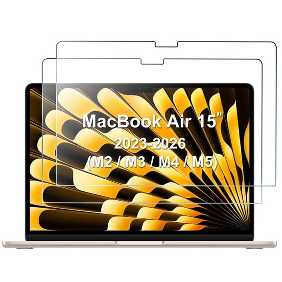 ProCase 2-Pack Anti-Scratch Tempered Glass Screen Protector for MacBook Air 15 inch 2026-2023