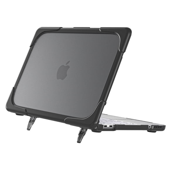 Procase Compatible with MacBook Neo 13 inch Case 2026 Model A3404 A18 Pro, Heavy Duty Hard Shell Protective Case with Fold Kickstand -Black