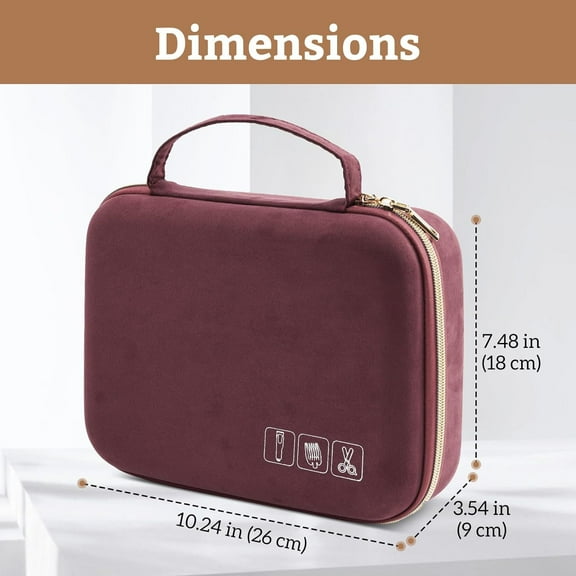 Procase Hard Travel Case for Hair Clippers - Wine, Roomy EVA Organizer with Shockproof & Water-Resistant Design