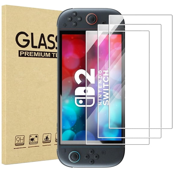 Procase Rounded Edge Ultra-Thin HD Tempered Glass Screen Protector for Nintendo Switch 2 2025 -3 Pack