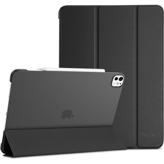 Procase Slim Protective Case Compatible with iPad Pro 13" M5 / M4, Smart Cover for iPad Pro M5 / M4 13 inch -Black