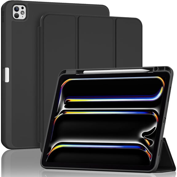 Procase Smart Case with TPU Back Compatible with iPad Pro 13 Inch Case M5 2025 / M4 2024 -Black