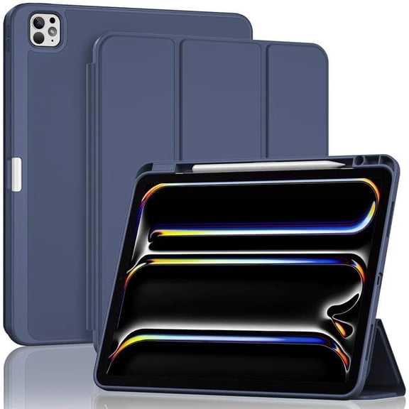 Procase Smart Case with TPU Back Compatible with iPad Pro 13 Inch Case M5 2025 / M4 2024 -Navy