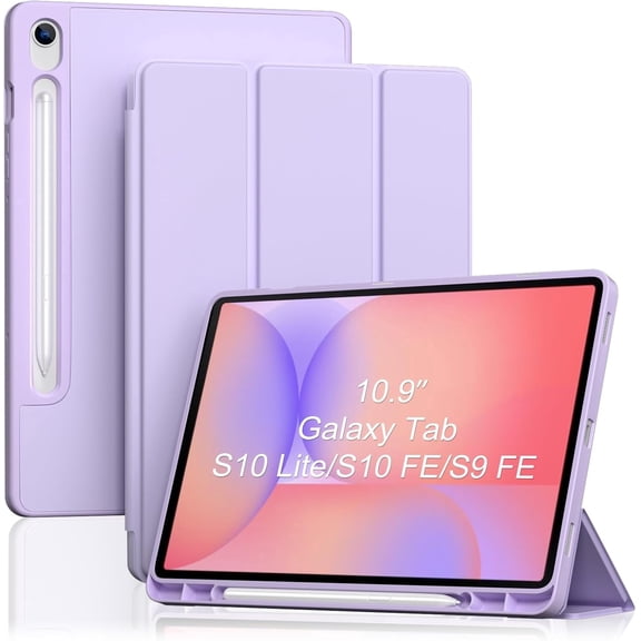 Procase Trifold Folio Case with TPU Back compatible with Galaxy Tab S10 Lite/ S10 FE/ S9 FE 10.9" -Lightpurple