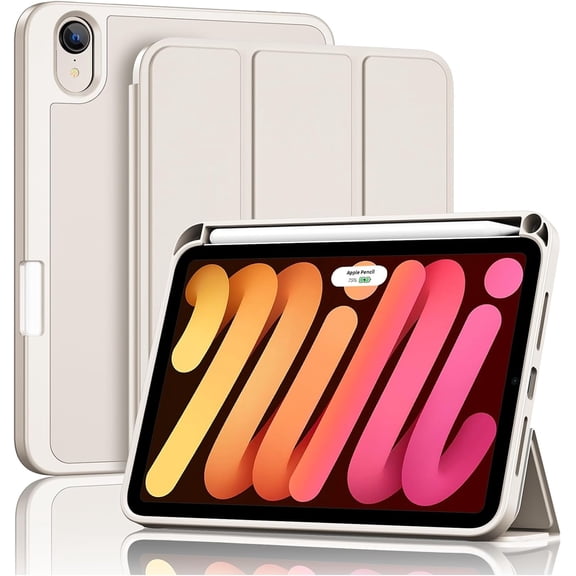 Procase Trifold Smart TPU Case Compatible with iPad Mini 7 A17 Pro/ iPad Mini 6 8.3" -Starlight