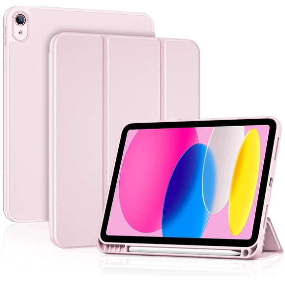 Slim Protective Case with TPU Back & Pencil Holder for iPad A16 11th Gen 11"/ iPad 10th Gen 10.9" -Light Pink