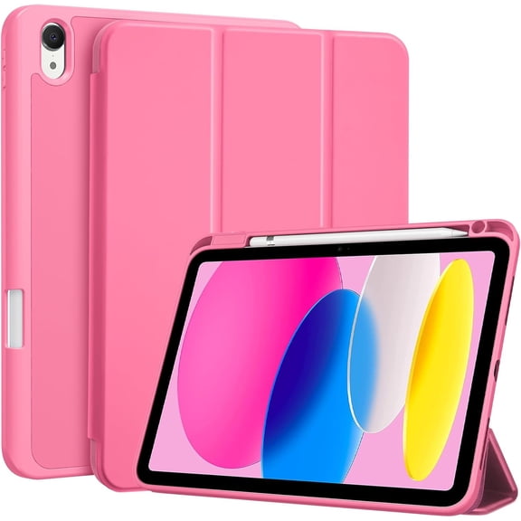 ProCase Hybrid TPU Case with Pencil Holder for iPad (A16) 11th Gen 11 inch 2025/ iPad 10th Gen 10.9 inch 2022 -Pink