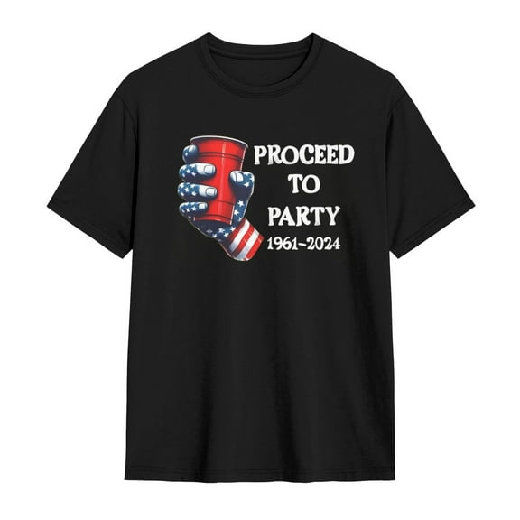 Proceed To Party Red Solo Cup T-Shirt Casual Tee Shirts For Men
