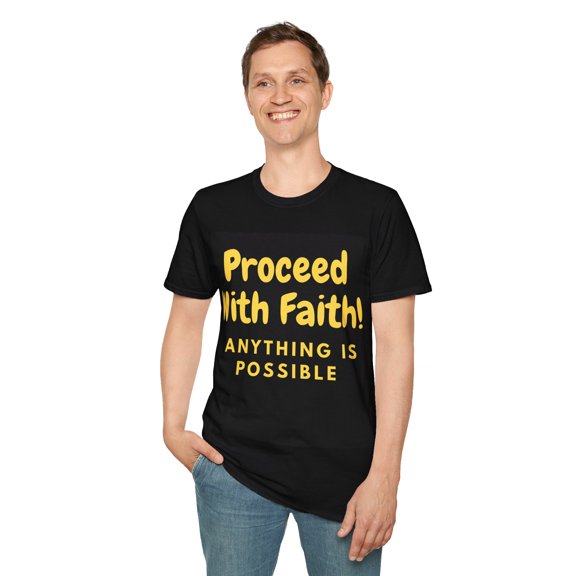 Proceed with Faith (gold) - Unisex Softstyle T-Shirt