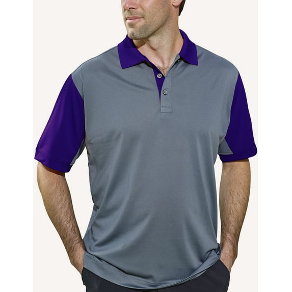 Procelebrity® Mens polo Corvette Recharge (Medium, Graphite/Purple)