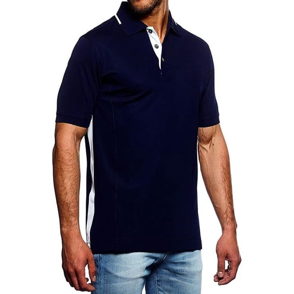 Procelebrity® Mens polo VANGUARD (Small, Navy/White)