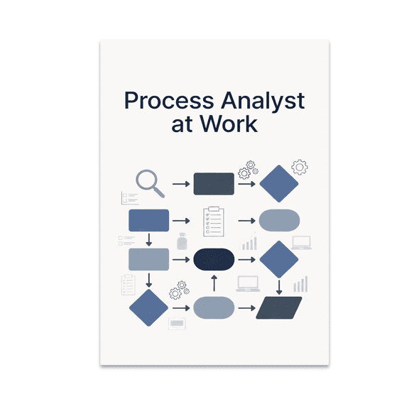 Process Analyst at Work Flowchart Poster - Office Decor - 13x19 Poster Print