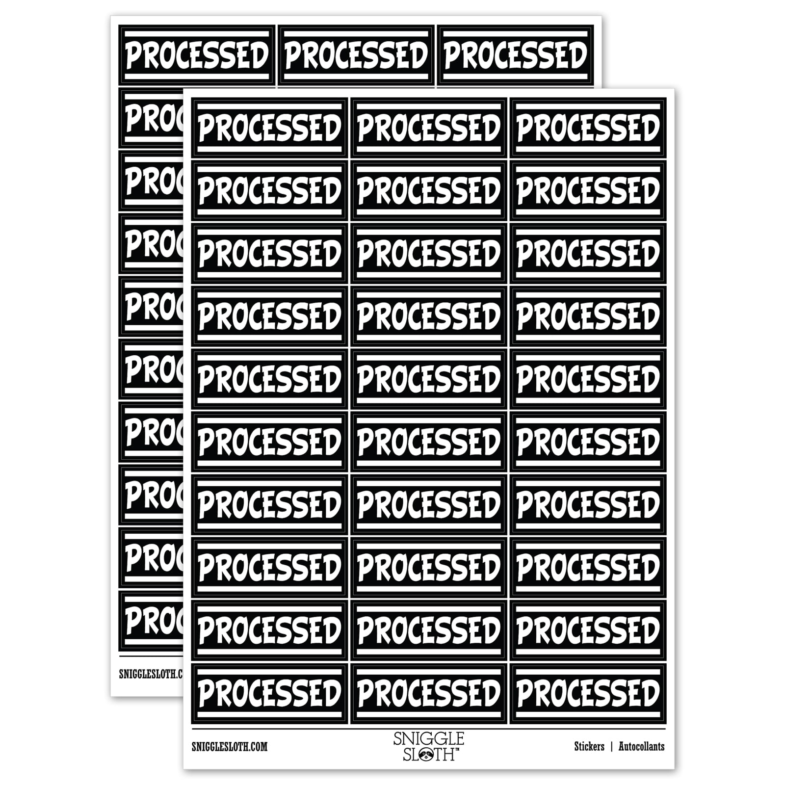 Processed Border Top Bottom Sticker Set - Black - Gloss Finish - 1.75 ...