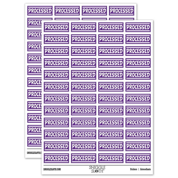 Processed Border Top Bottom Sticker Set - Purple - Matte Finish - 1.25" Mini