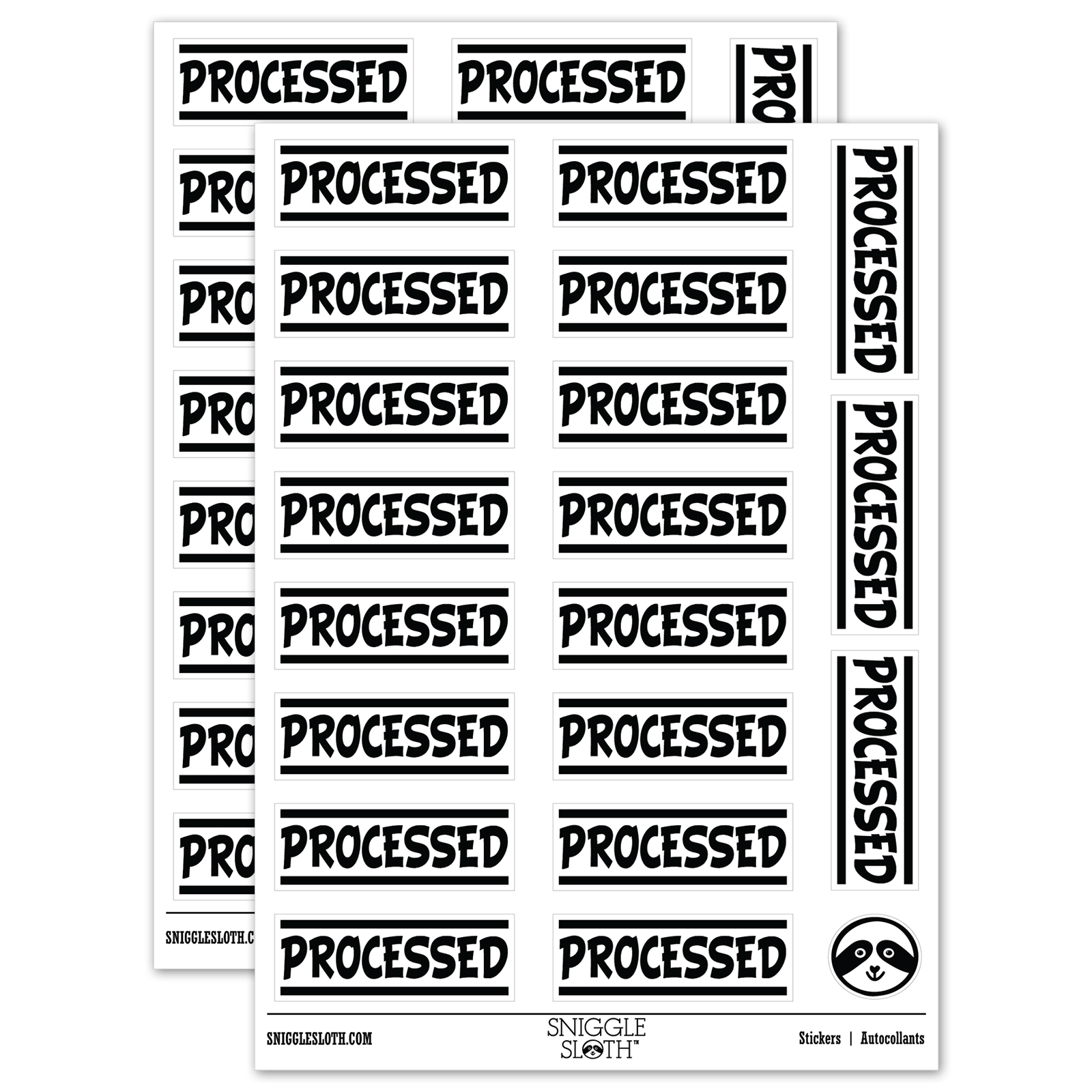 Processed Border Top Bottom Sticker Set - White - Gloss Finish - 2.00 ...