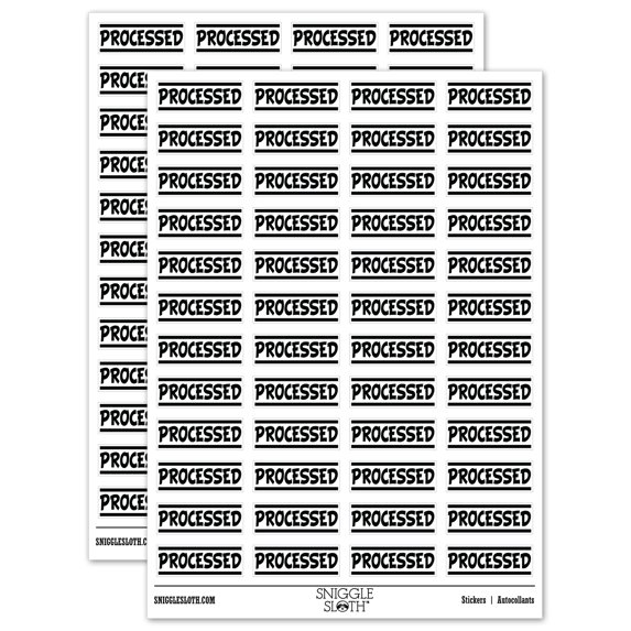 Processed Border Top Bottom Sticker Set - White - Matte Finish - 1.25" Mini