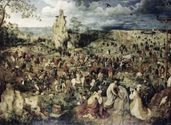 The Procession to Calvary 1564 Pieter Bruegel the Elder (ca1525-1569Flemish) Oil on Wood Panel Kunsthistorisches Museum Vienna Austria Canvas Art - Pieter Bruegel (18 x 24)