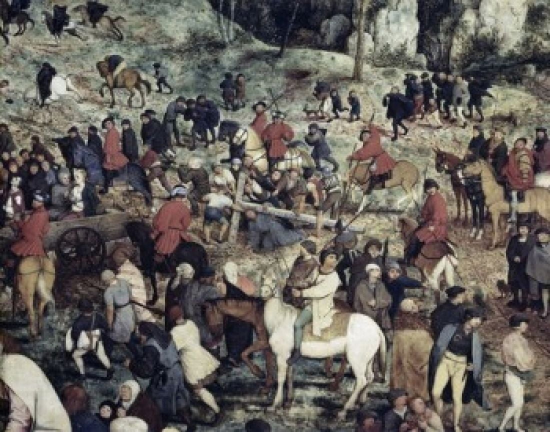The Procession to Calvary (Detail) 1564 Pieter Bruegel the Elder (ca1525-1569Flemish) Oil on Wood Panel Kunsthistorisches Museum Vienna Austria Canvas Art - Pieter Bruegel (24 x 36)