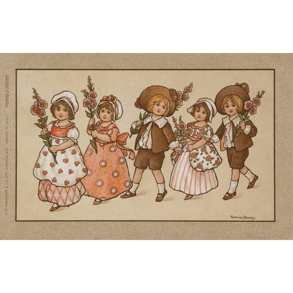 Procession Of Children Poster Print By Mary Evanspeter & Dawn Cope Collection (24 X 18)