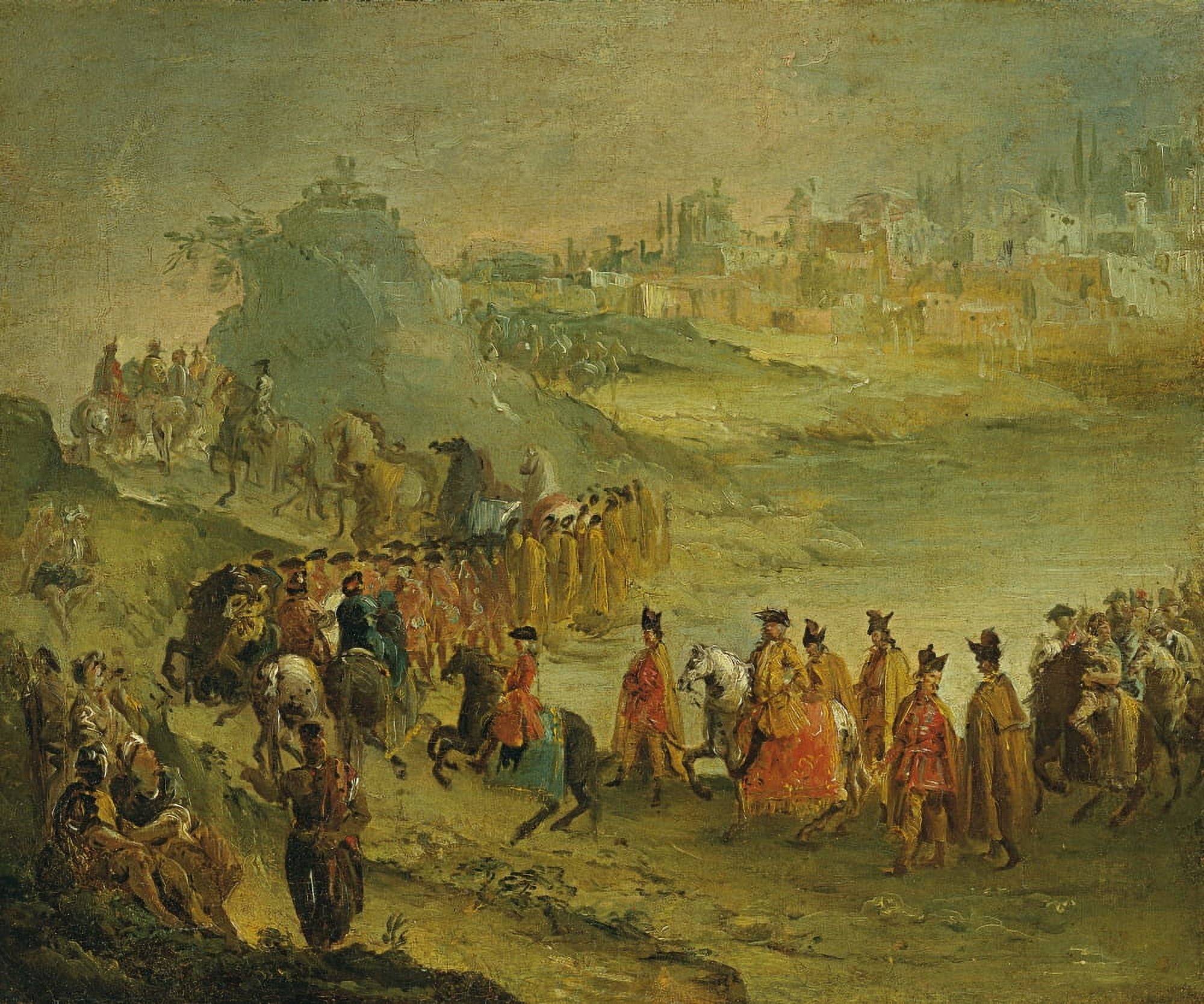Procession Of Infantrymen And Cavalrymen Canvas Art - (36 x 24)