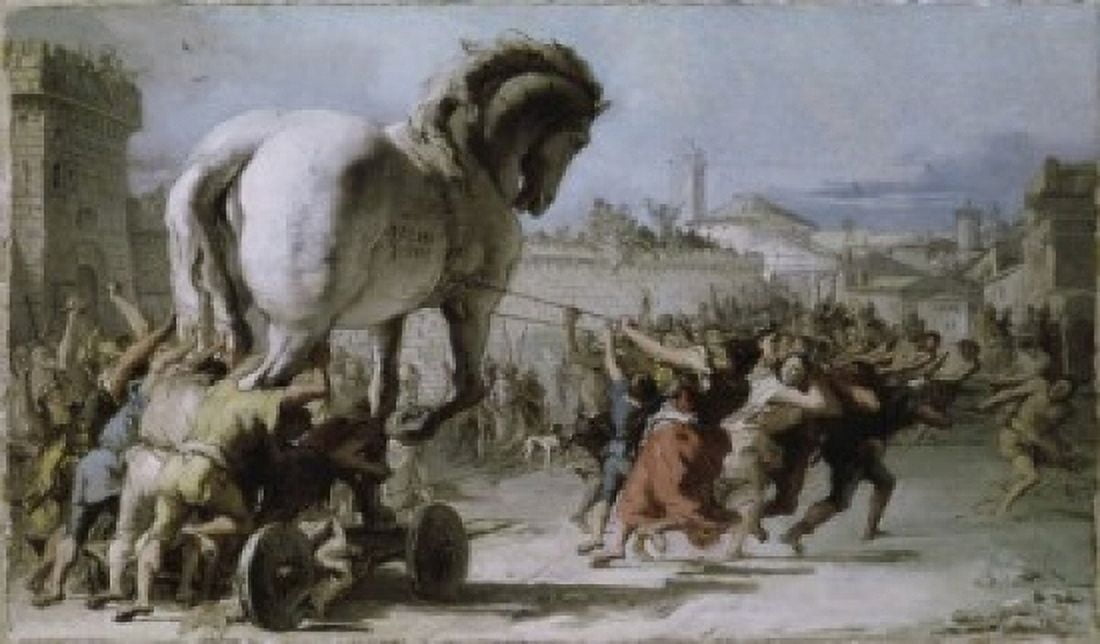 Procession of the Trojan Horse into Troy 1727 Giovanni Battista Tiepolo (1696-1770Italian) Oil on canvas National Gallery London Canvas Art - Giovanni Battista Tiepolo (24 x 36)