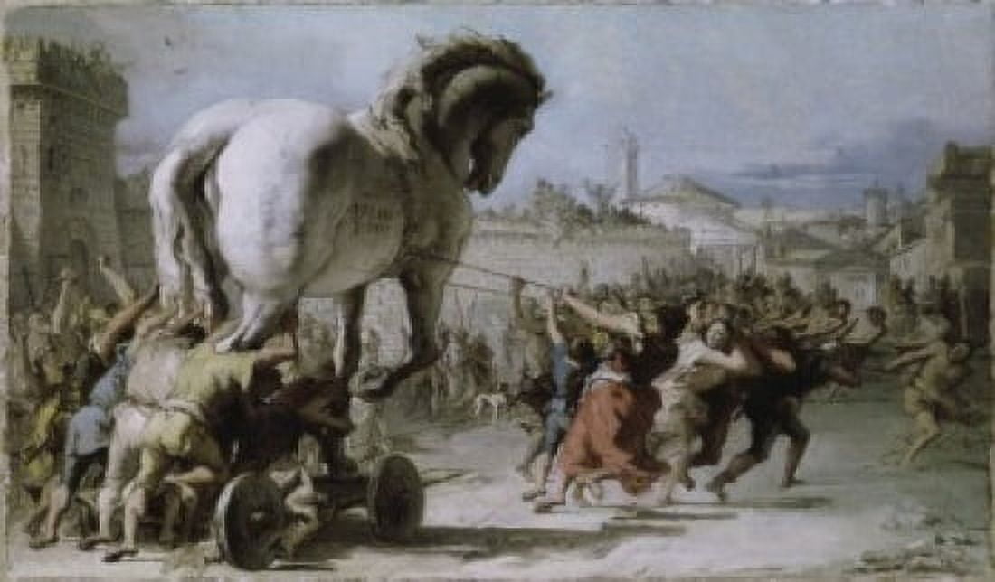 Procession of the Trojan Horse into Troy 1727 Giovanni Battista Tiepolo (1696-1770Italian) Oil on canvas National Gallery London Canvas Art - Giovanni Battista Tiepolo (18 x 24)