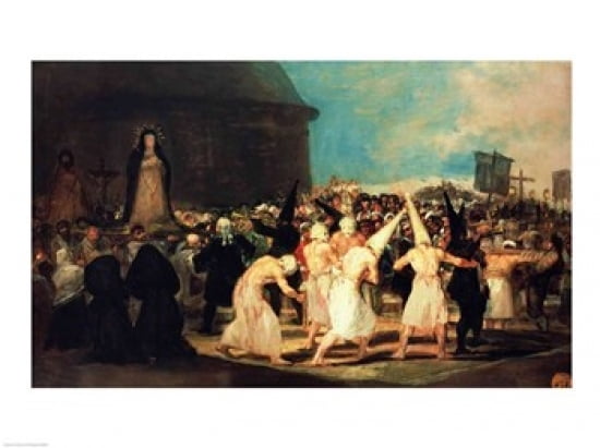 Procession of Flagellants 1815-19 Canvas Art - Francisco De Goya (36 x 24)