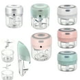 thumbnail image 1 of Processor Blender, Electric Mini Chopper, Meat Chopper Tool, Kitchen Chopper, Small Chopper Electric, Pink, Clear Glass, 1 Pc, Home Kitchen, 1 of 6