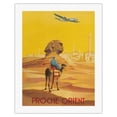 thumbnail image 1 of Proché Orient (Near East) - Lockheed Constellation over the Sphinx - Vintage Airline Travel Poster by Vincent Guerra c.1948 - Fine Art Rolled Canvas Print 20in x 26in, 1 of 4