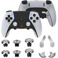thumbnail image 1 of Prociv 10 in 1 Metal Thumbsticks for PS5 Edge Controller, 6 Analog Stick Joystick 4 Back Paddles Triggers Buttons Interchangeable Replacement for PS5 Edge Controller (Silver), 1 of 8