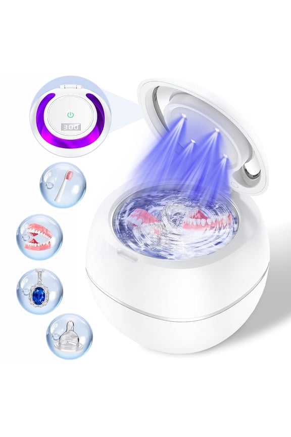 2026 Ultrasonic Cleaner for Dentures, 30W Professional Retainer Cleaner Machine for Aligner, Retainer,Toothbrush Head, Jewelry, Diamonds, Home or Travel Use