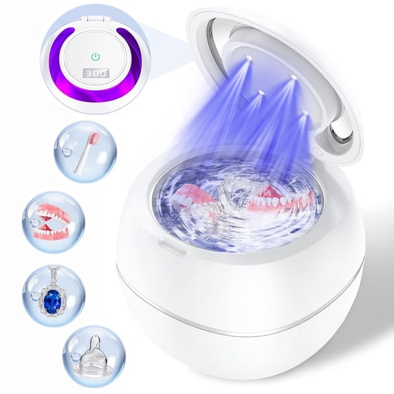 Prociv 2026 Ultrasonic Cleaner for Dentures, 30W Professional Retainer Cleaner Machine for Aligner, Retainer,Toothbrush Head, Jewelry, Diamonds, Home or Travel Use