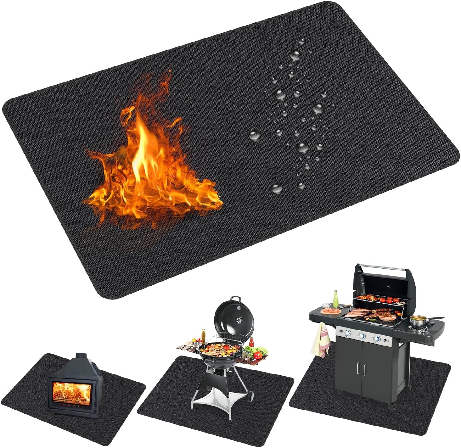 Prociv 48x30 inch Under Grill Mats for Outdoor Grill, Easy to Clean