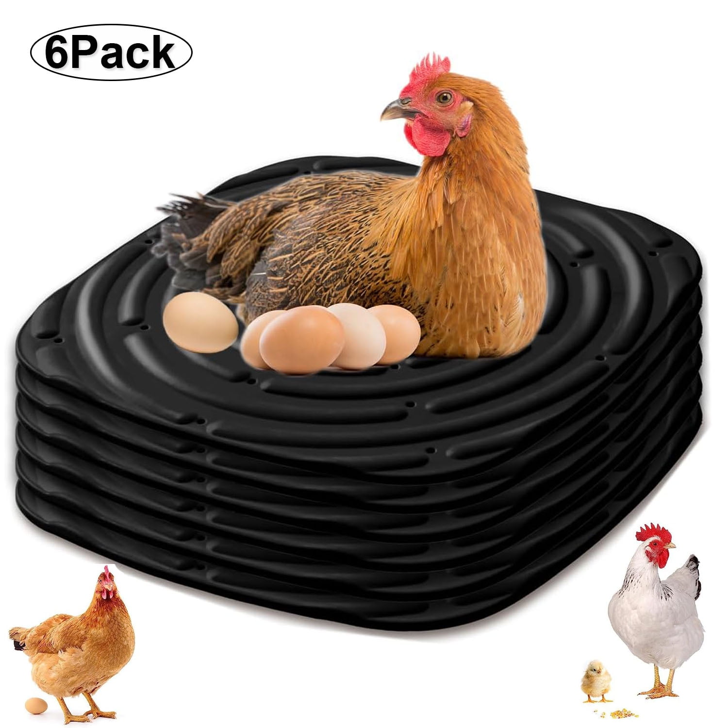Prociv 6 Pack Washable Chicken Nesting Pads, 12Inch x 12Inch Nesting