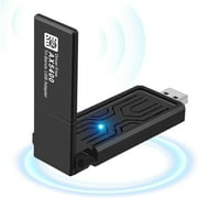Prociv AX5400M WiFi 6E USB 3.0 WiFi Adapter for Desktop PC, Tri-Wifi Stick for Wireless internet Up to 6 Gbps Black