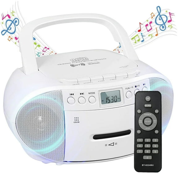 Free Shipping! Onn+ Portable CD Cassette Boombox with Bluetooth ...