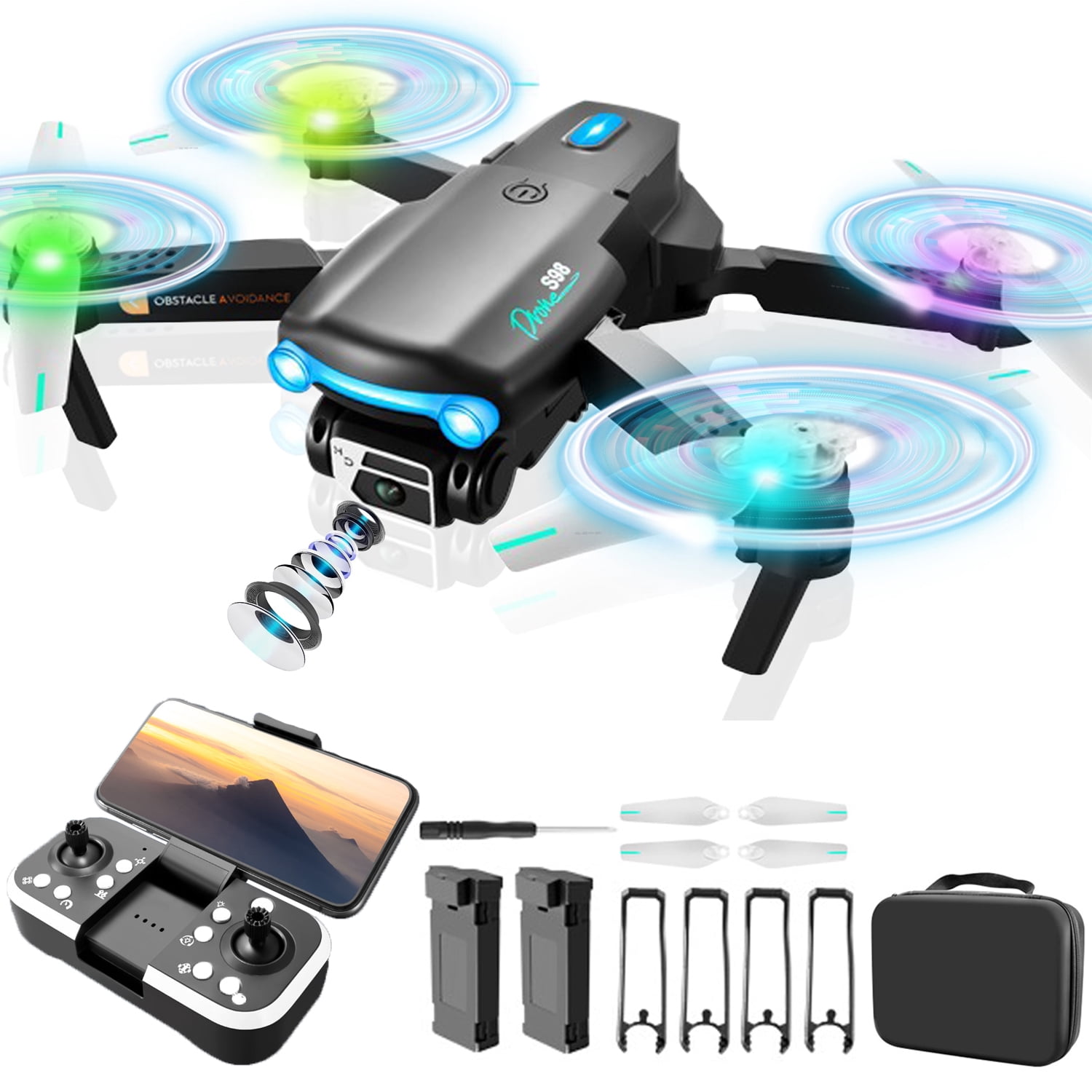 Rc quadcopter drone with camera outlet