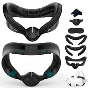 Prociv Facial Interface & Face Cover Pad for Meta Quest 3S - VR Accessories Compatible with Meta/Oculus Quest 3S, One-Piece Anti-Light Leakage Soft Leather PU & Ice Sponge Face Cushion Pad