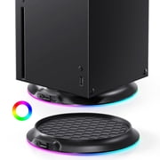 Prociv Gaming Vertical Stand for Xbox Series X, RGB Cooling Stand Compatible with Xbox Series X Digital Edition & Disc Drive Edition, USB PortsBlack