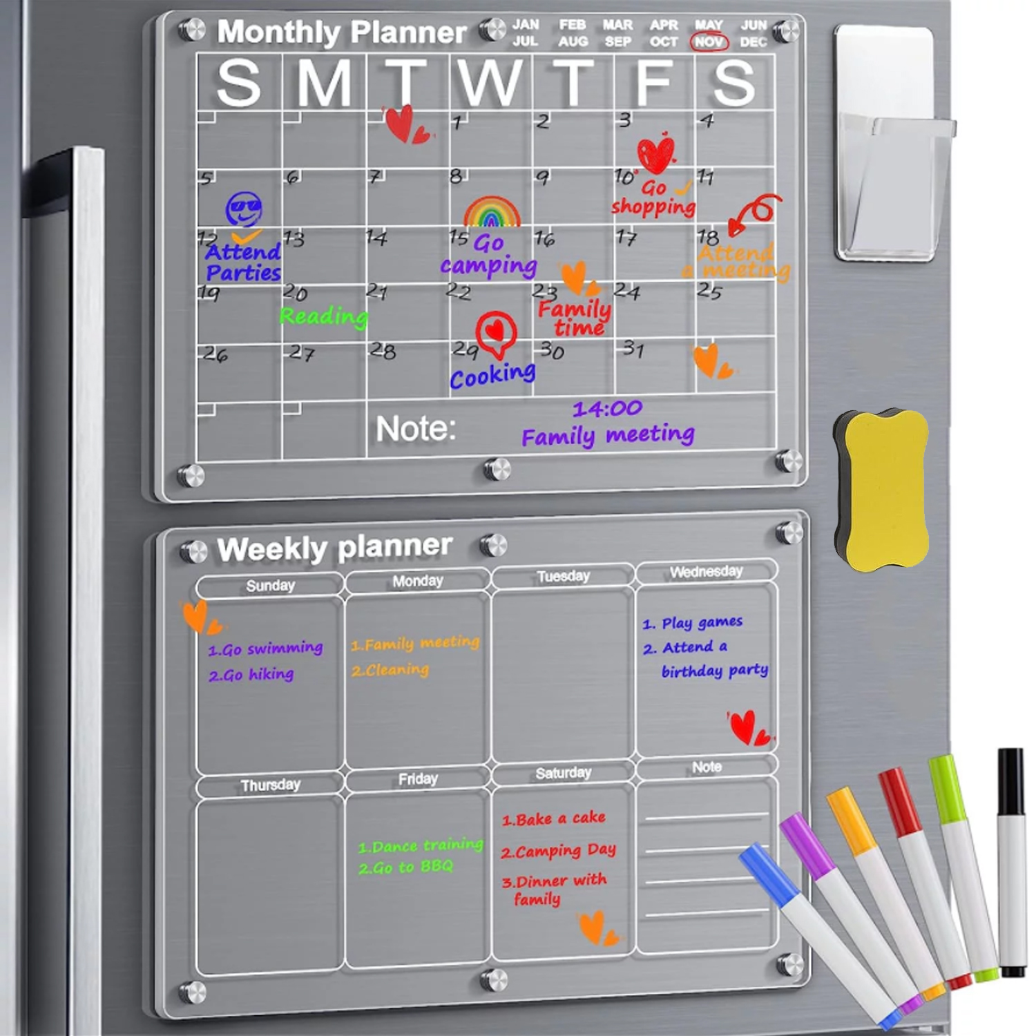 2023 Full Yearly Calendar by (4.5"W x 6"H, Black)