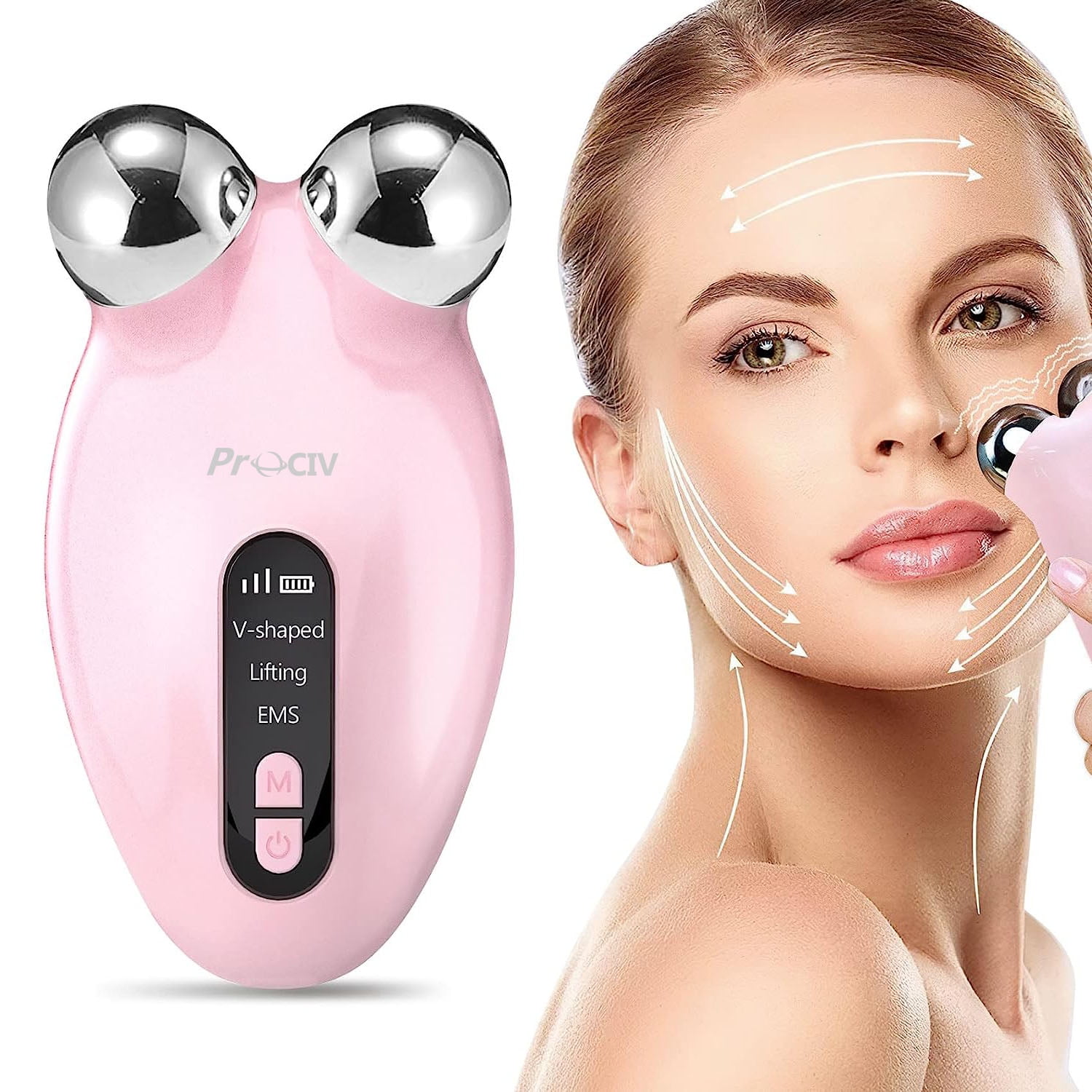 Prociv Microcurrent Facial Device, V-Face Sculpting Tool, Electric Face ...