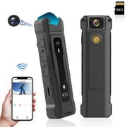 Prociv Mini Body Camera, 1080P WiFi Video Recorder Wearable Portable Security Cam with Back Clip Design, 1080P BodyCam Tiny Camera with 180  Rotatable Lens for Travel, Camping 64GB Card Included
