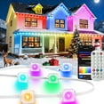 thumbnail image 1 of Prociv Permanent Outdoor Lights 100ft, Outdoor Christmas Lights, Smart RGB App Control with 60 LEDs, LED Eaves Lights IP67 Waterproof, House Roof Outdoor Lighting for Party, Daily, Halloween, Garden, 1 of 11