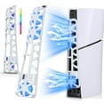 thumbnail image 1 of Prociv RGB Cooling Fan for PS5 Slim,Cooler Fan for Gaming Console,Cooling System for Playstation 5 Slim,Horizontal Cooling Accessories,with 3 High-Speed Cooling Fans (White), 1 of 10